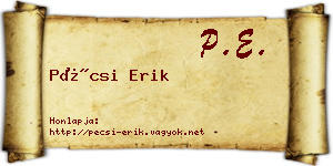 Pécsi Erik névjegykártya