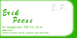 erik pecsi business card